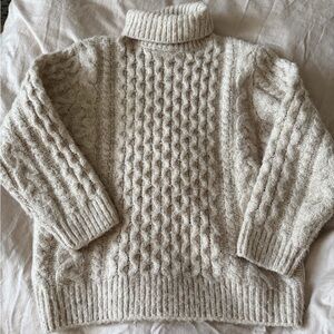 Zara Girls Cozy Cream Cable Knit Turtleneck Sweater